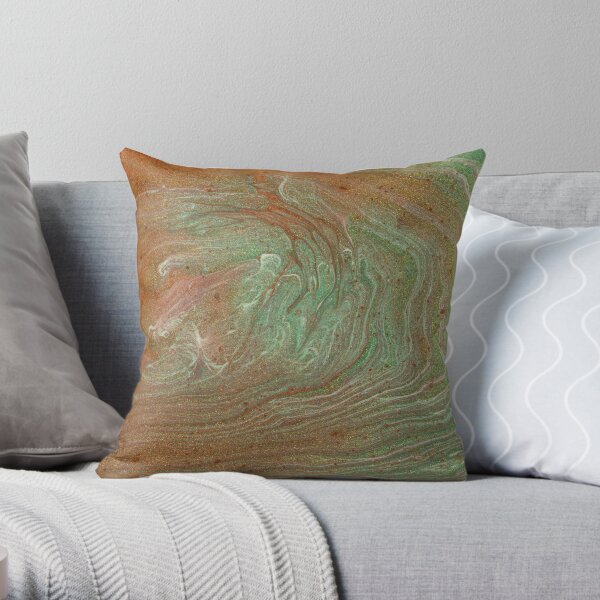 Oxidised Copper Throw Pillow