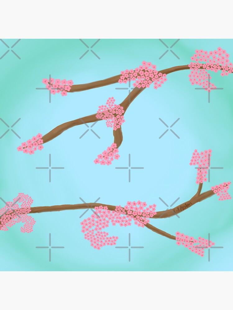 Thumbnail 3 of 3, Sticker, Cherry blossoms designed and sold by K-AEyston.