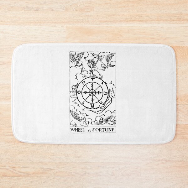 Artikelvorschau, Tarotkarte: Glücksrad schwarz & amp; Weiß entworfen und verkauft von tarotcarddesign.