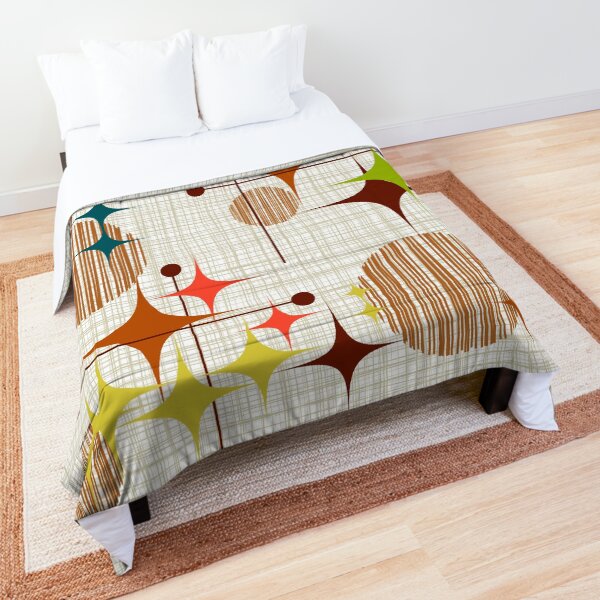 Eames Era Starbursts and Globes 4 (bkgrnd) Comforter