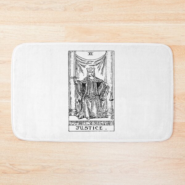 Artikelvorschau, Tarotkarte: Gerechtigkeit schwarz & amp; Weiß entworfen und verkauft von tarotcarddesign.