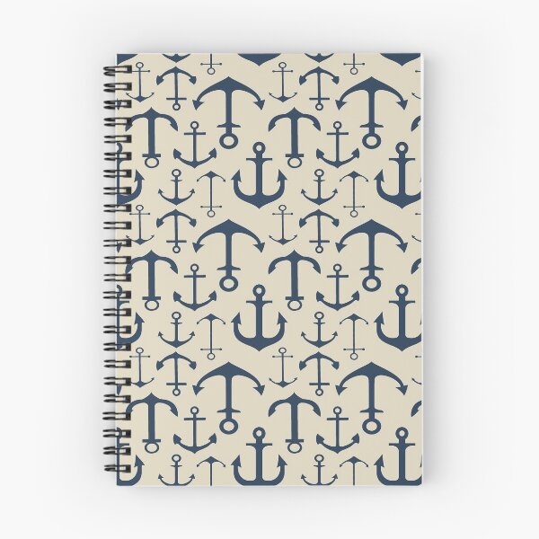 Item preview, Navy Anchors on Sailcloth designed and sold by TLTextiles.