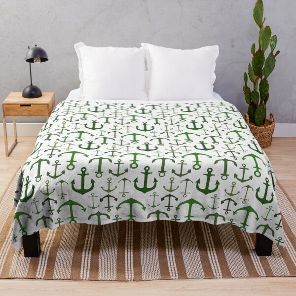Item preview, Sea Green Anchors designed and sold by TLTextiles.
