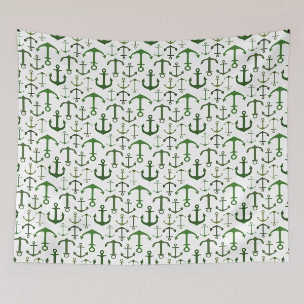 Item preview, Sea Green Anchors designed and sold by TLTextiles.