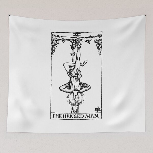 Item preview, Tarot Card : The Hanged Man black & white designed and sold by tarotcarddesign.