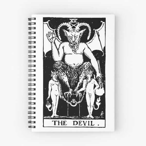 Item preview, Tarot Card : The Devil black & white designed and sold by tarotcarddesign.