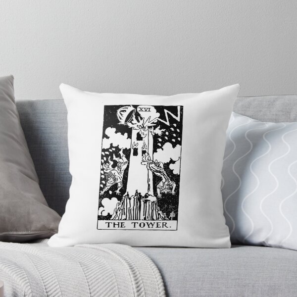 Item preview, Tarot Card : The Tower black & white designed and sold by tarotcarddesign.