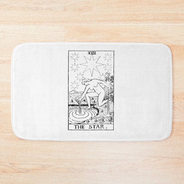 Item preview, Tarot Card : The Star black & white designed and sold by tarotcarddesign.