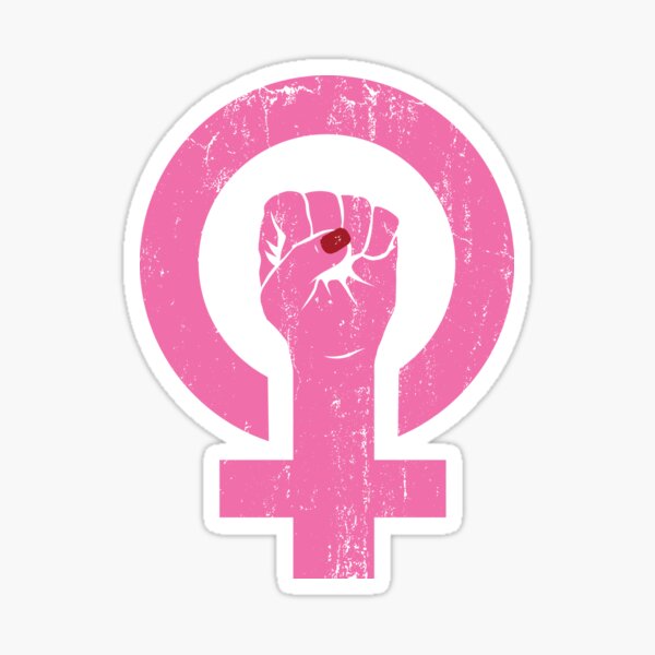 Girl Power - Feminist Composition With Grunge Fist Sticker
