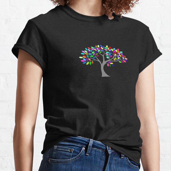 Tree with Multicolor Foliage (on black background) Classic T-Shirt
