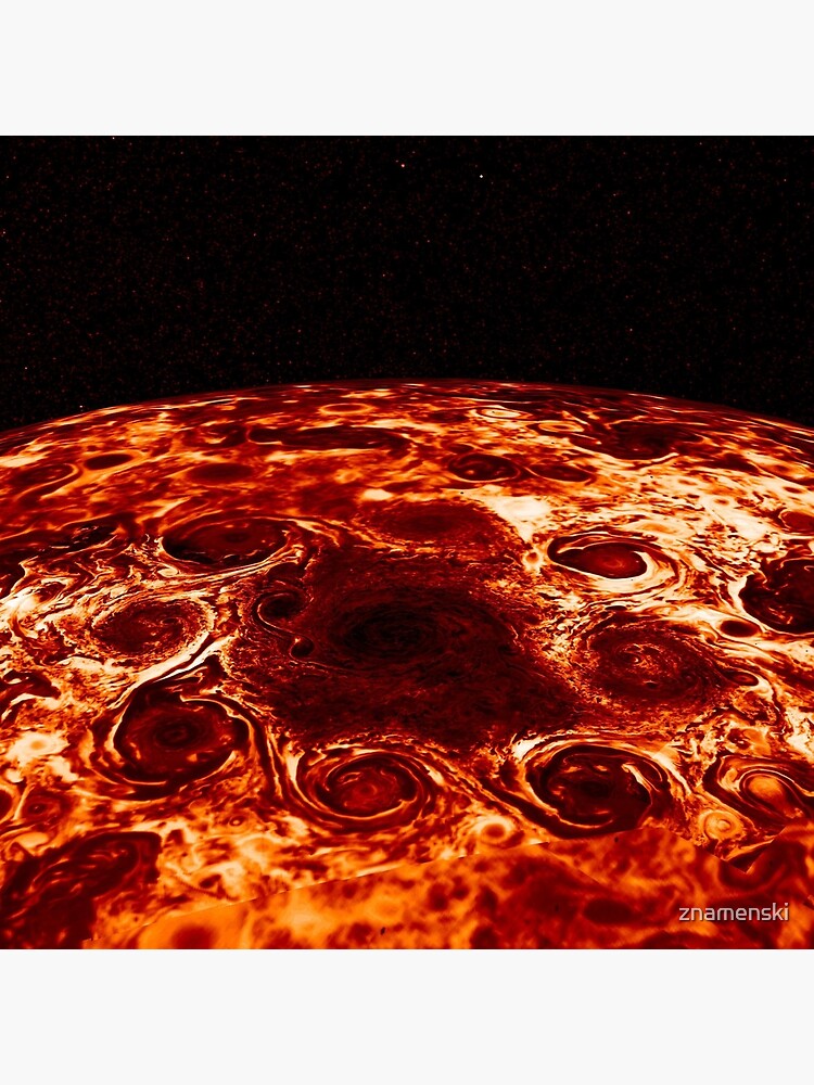 JIRAM imagery of Jupiter's north pole and its hypnotic, seemingly stable arrangement of eight cyclones around a central, large vortex by znamenski