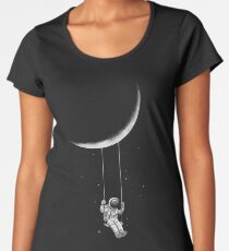 Camiseta premium de cuello ancho Oscilación de la luna