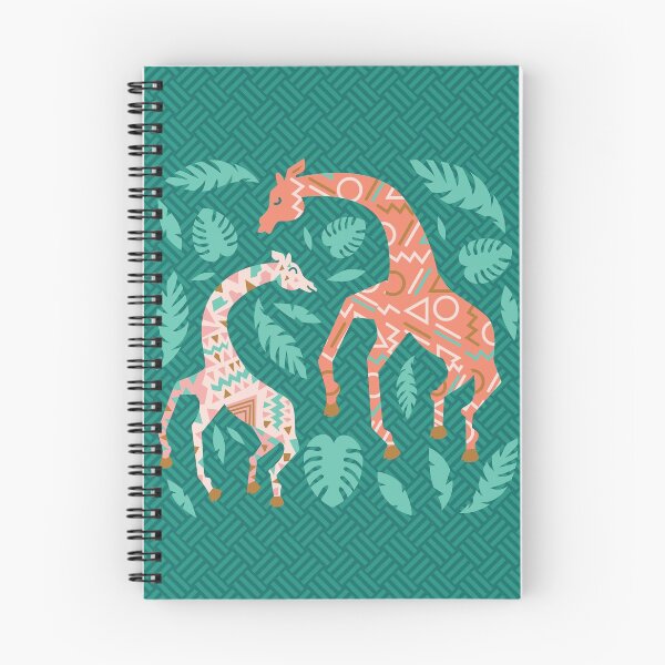 Item preview, Dancing Giraffes in Pink + Teal Green designed and sold by latheandquill.