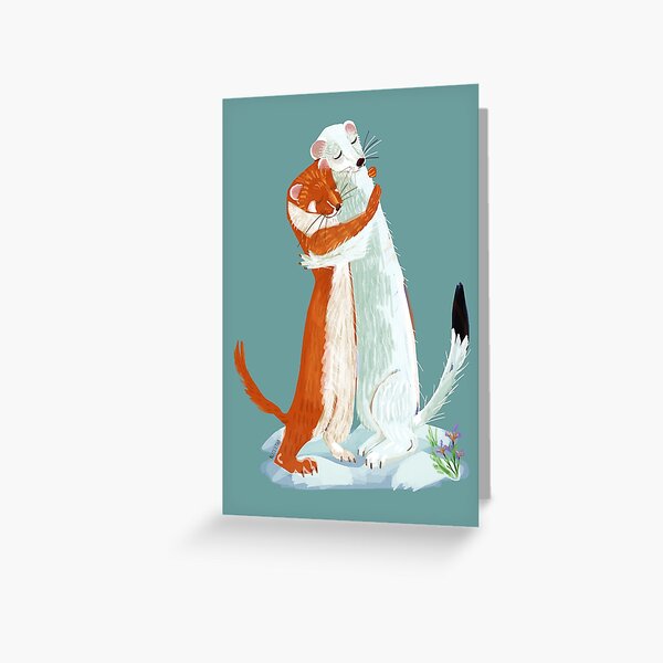 Weasel hugs Greeting Card