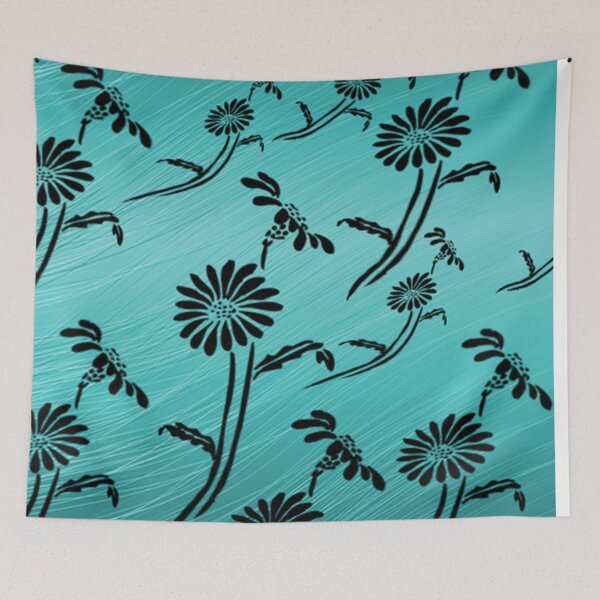 Item preview, Daisies Black & Teal Daisy Floral Pattern Gifts designed and sold by tamdevo1.
