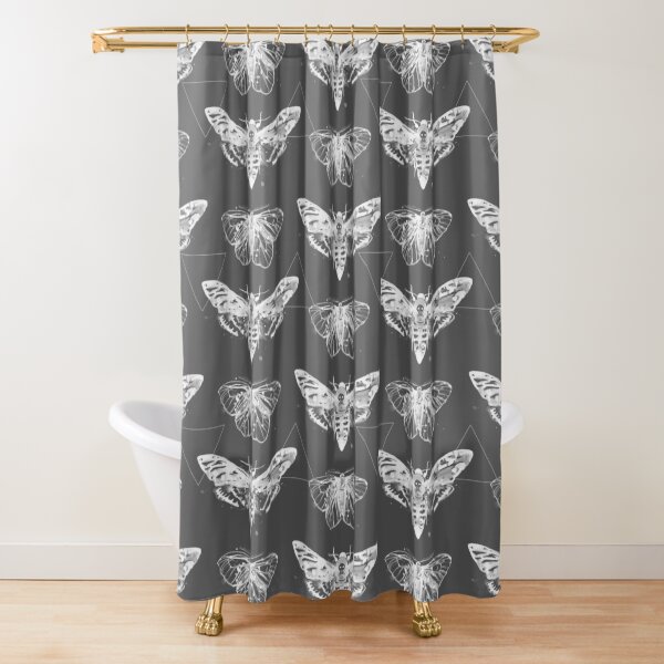 Geometric Moths - inverted Shower Curtain
