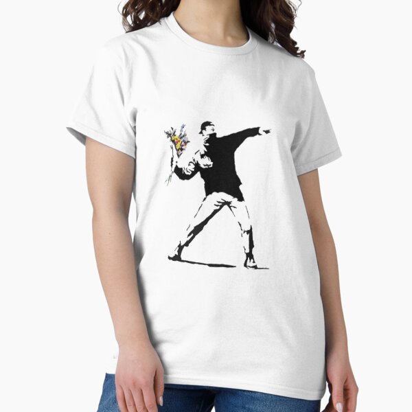 Item preview, Banksy Flower Thrower T-Shirt designed and sold by Mysagi.