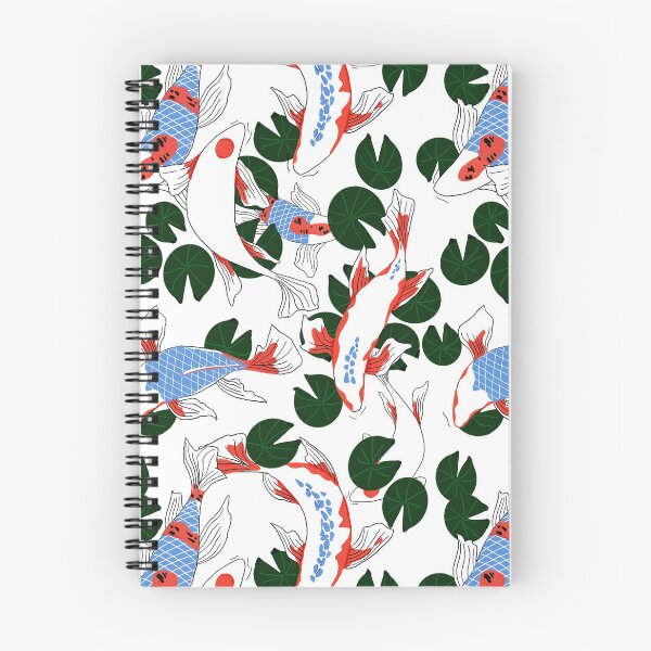 Item preview, Red and blue koi fish pond. Japanese Print Pattern designed and sold by arcosprints.