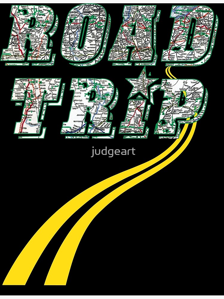 Póster «Viaje por carretera Mapa de carreteras y líneas amarillas» de