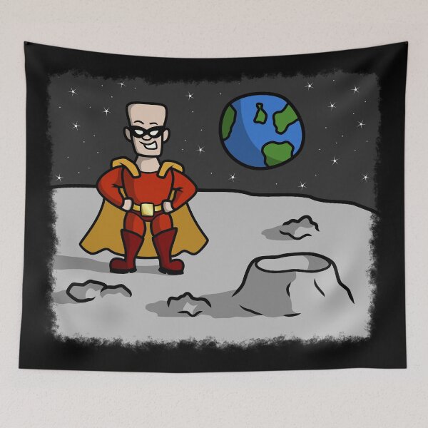 Item preview, Superhero on the Moon designed and sold by delightedtodraw.
