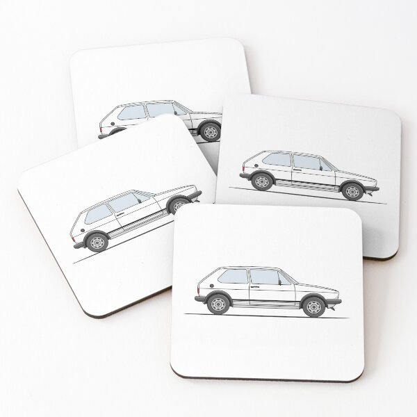 Golf GTI Mk1 - White Coasters (Set of 4)