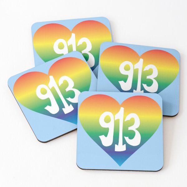 Item preview, Hand Drawn Kansas Pride Rainbow Heart 913 Area Code designed and sold by itsrturn.