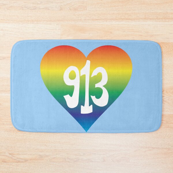 Item preview, Hand Drawn Kansas Pride Rainbow Heart 913 Area Code designed and sold by itsrturn.