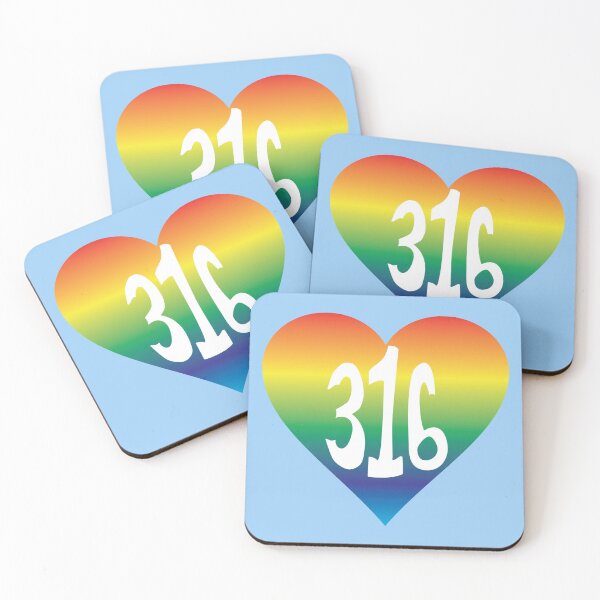 Item preview, Hand Drawn Kansas Pride Rainbow Heart 316 Area Code designed and sold by itsrturn.