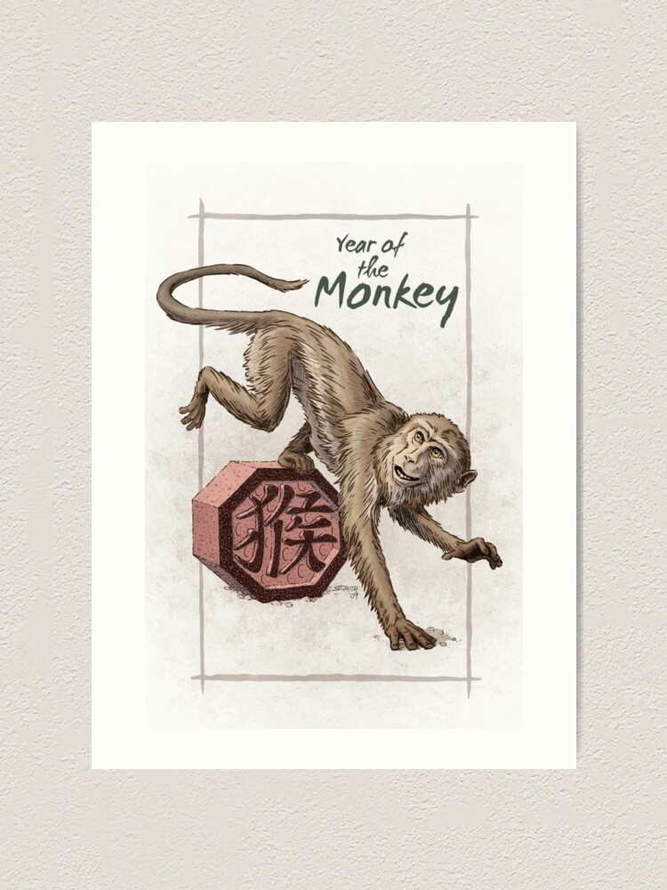 Chinese Zodiac The Monkey Art Print