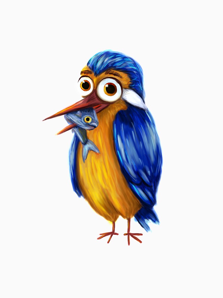 Kingfisher funny bird illustration | Essential T-Shirt