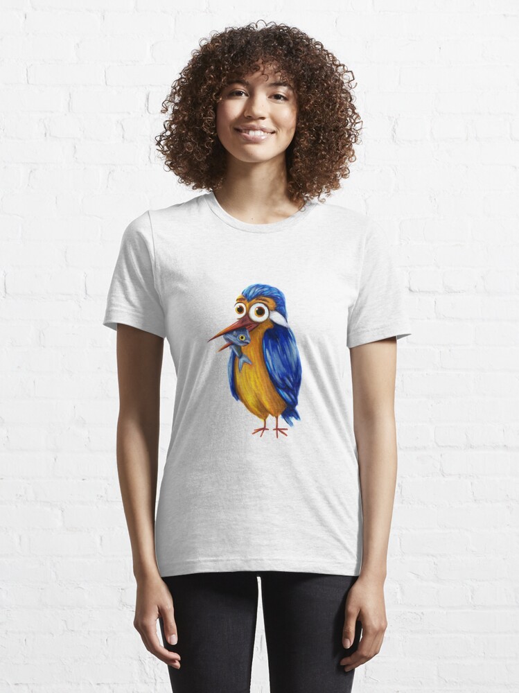 Kingfisher funny bird illustration | Essential T-Shirt