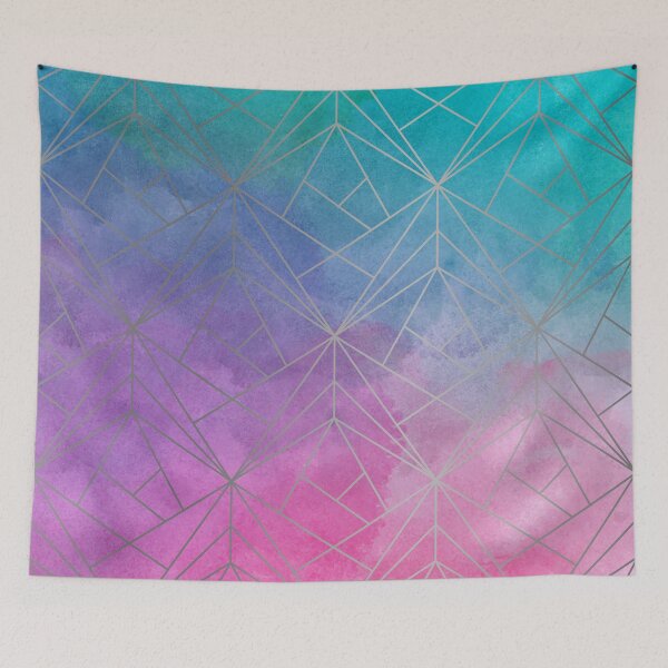 Item preview, Watercolor Geometric Silver Pattern Art designed and sold by Vic Torys ☆.