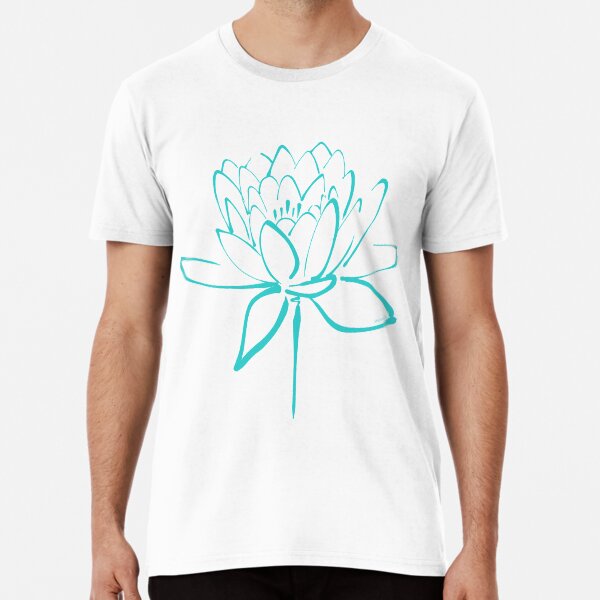 Item preview, Lotus Blossom Calligraphy Cyan designed and sold by Makanahele.