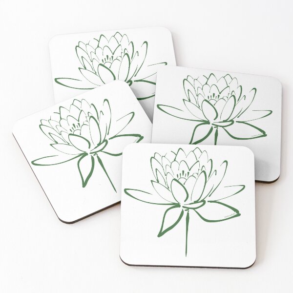 Item preview, Lotus Blossom Calligraphy Green designed and sold by Makanahele.