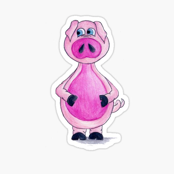 Scribbles Society Polly the Pig Farm Animal Art Sticker
