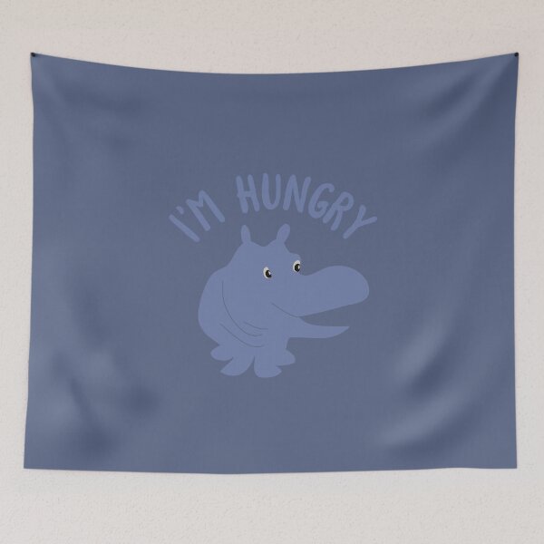 Item preview, I'm Hungry Cute Blue Hippo designed and sold by awkwarddesignco.