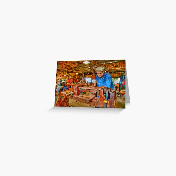 Foot Operated Wood Lathe Greeting Card