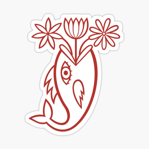 Vista previa del artículo con la obra «Diseño original de vómito de flor de pez (rojo)», diseñado y vendido por wariana.