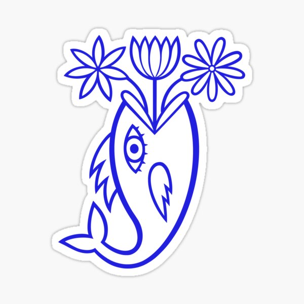 Vista previa del artículo con la obra «Diseño original de vómito de flor de pez (lapislázuli azul)», diseñado y vendido por wariana.