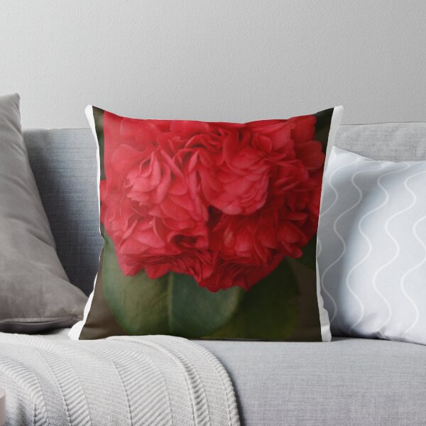 Red Gardenia Throw Pillow