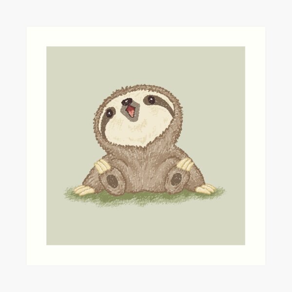 Happy Sloth Art Print