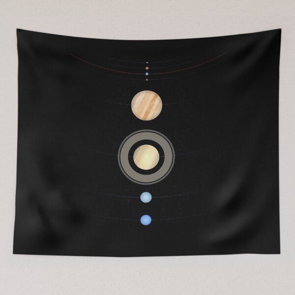 Item preview, Solar System Planets Aligned in their Orbits with Background Stars designed and sold by Delta12Designs.