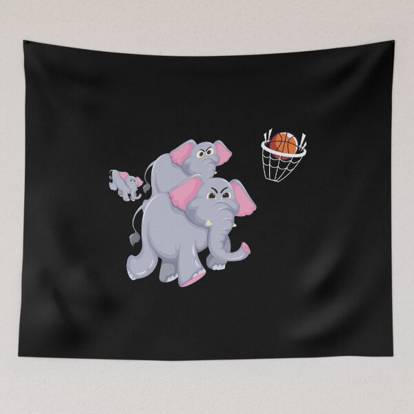 Item preview, Elephants playing basketball funny animal tea designed and sold by Peter Azeez.