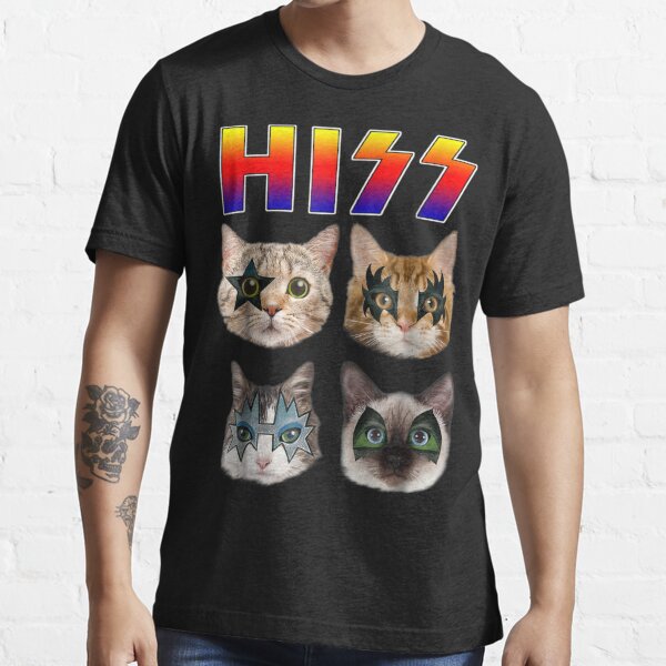 "Hiss Funny Cats Kittens Rock Rockin Gift Shirt" T-shirt For Sale By ...