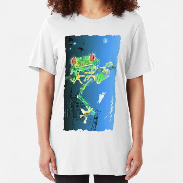 Red Eyed Green Tree People Eating Frog Slim Fit T-Shirt