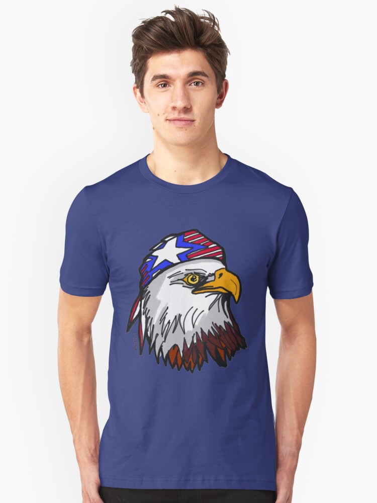 American Flag Bald Eagle USA Patriotic Independence Day Mens V-neck T-shirt