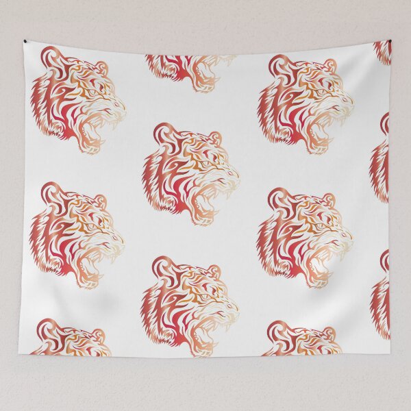 Item preview, Tribal Tiger graphic Tattoo Style Big Cat Wild Animal print designed and sold by doodabobs.