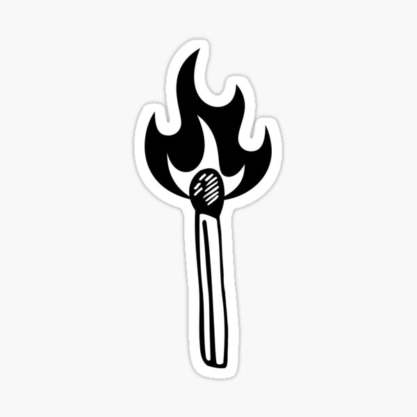 "Match fire flame" Sticker for Sale by dickkopp Redbubble