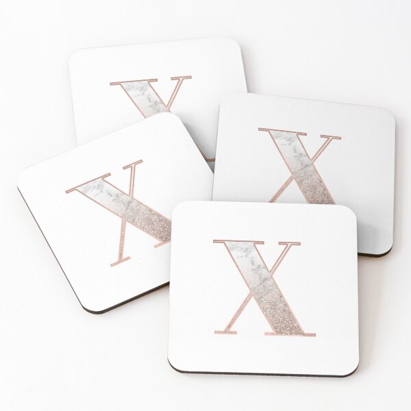 Item preview, Monogram rose gold glitter marble X designed and sold by marbleco.