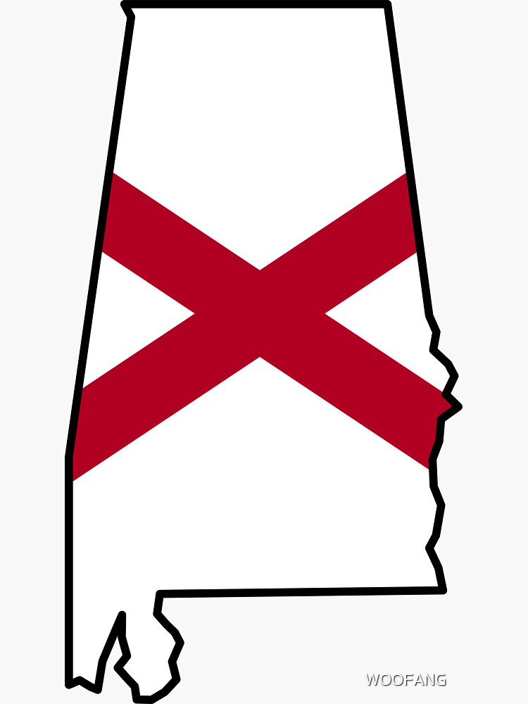 Us State Flagsoutlines Alabama Sticker For Sale By Woofang Redbubble 2368